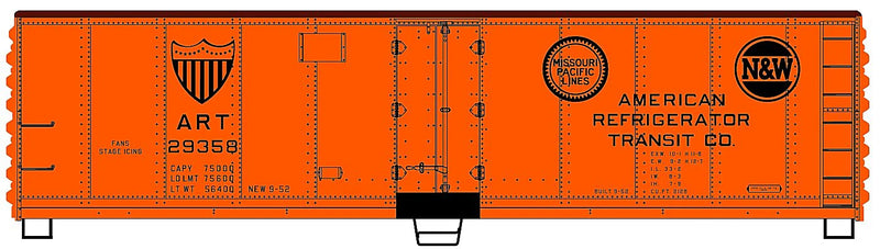 Accurail 8325 HO Scale 40' Steel Reefer Kit American Refrigerator Transit ART 29358 (N&W / M&P)