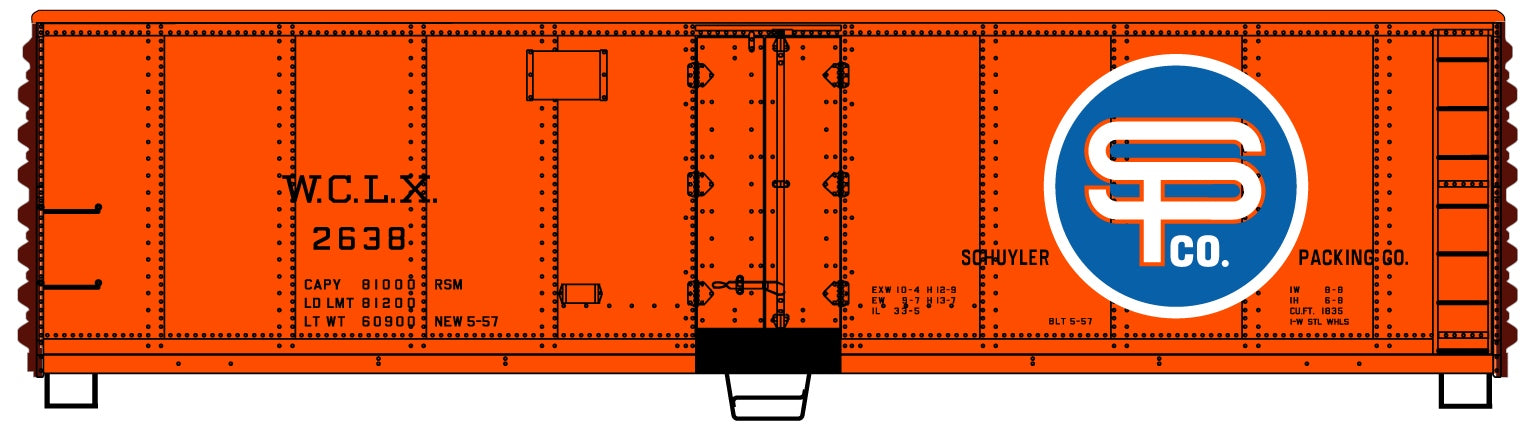 Accurail 8328 HO Scale 40' Steel Reefer Kit Schuyler Packing Company WCLX 2638