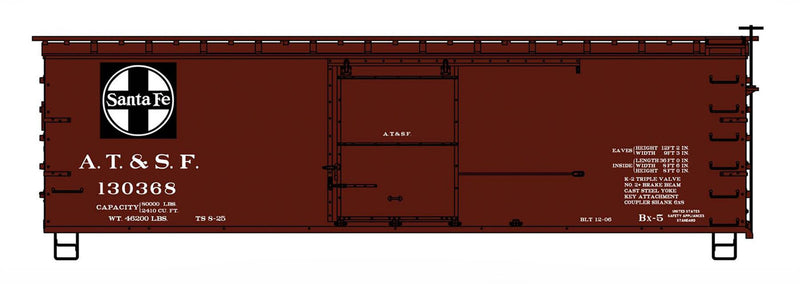 Accurail HO Scale 36' Double Sheath Boxcar Kit Santa Fe Class BX-5 ATSF