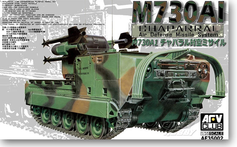 AFV Club AF35002 1/35 M730A1 Chaparral Air Defense Missile System SAM Model Kit