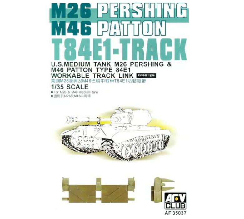 AFV Club AF35037 1/35 T84E1 Rubber Workable Track Links for U.S. M26/M46 Detail Kit
