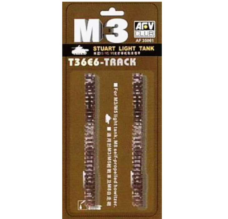 AFV Club AF35061 1/35 M3 Stuart Light Tank T36E6 Tracks for M3, M5 & M8 HMC Detail Kit