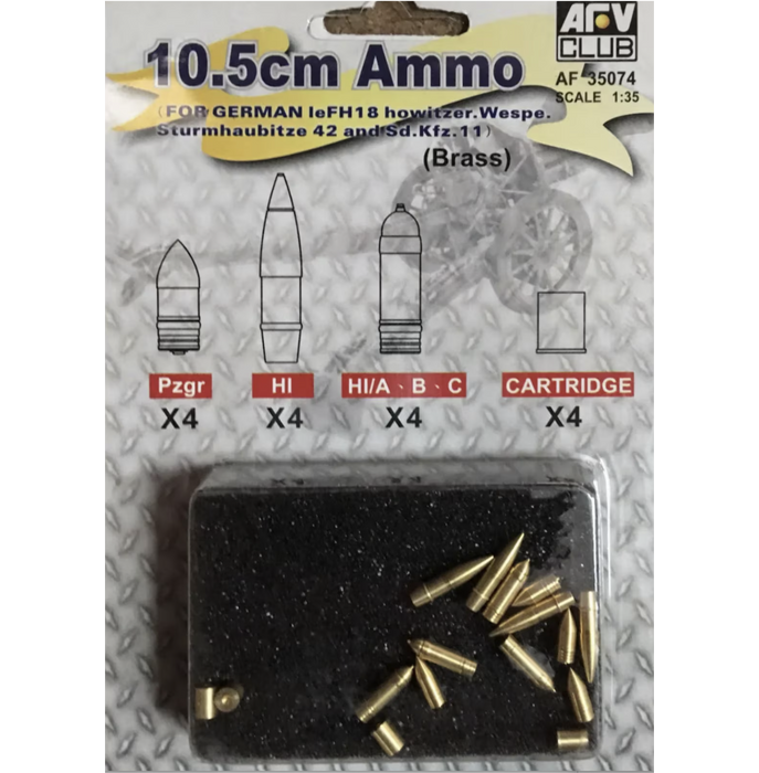 AFV Club AF35074 1/35 10.5 cm Ammo for German LeFH18 Howitzer Detail Set