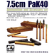 AFV Club AF35075 1/35 7.5cm PaK 40 Ammunition and Accessory Set Model Kit