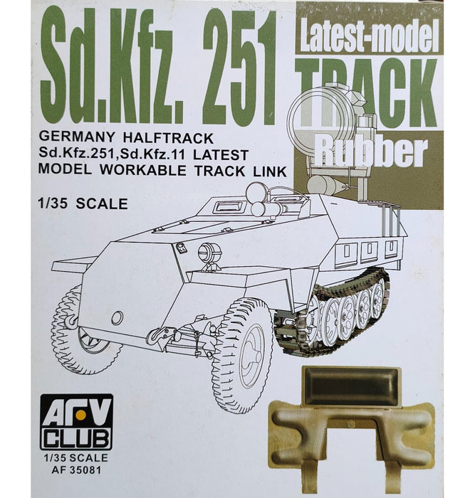 AFV Club AF35081 1/35 Rubber Workable Track Link for Sd.Kfz. 251, Sd.Kfz. 11 Detail Kit
