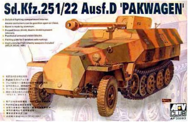 AFV Club AF35083 1/35 Sd.Kfz.251/22 Ausf. D Pakwagen Half-Track Model Kit