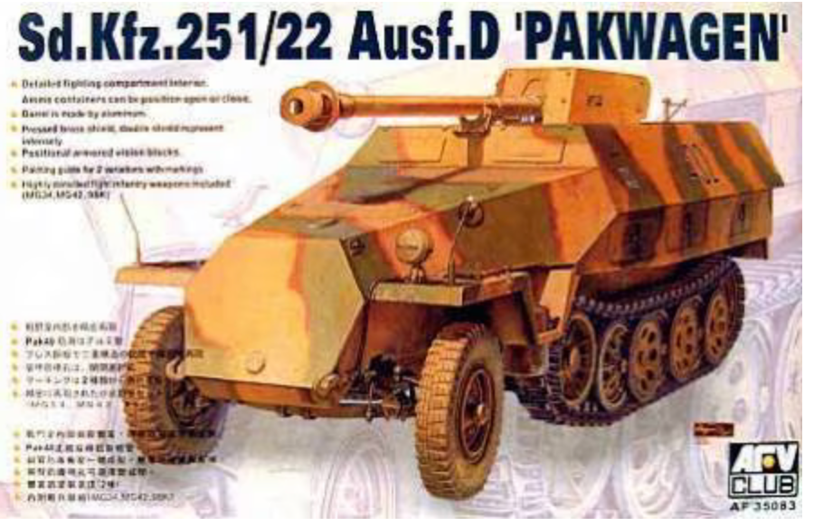 AFV Club AF35083 1/35 Sd.Kfz.251/22 Ausf. D Pakwagen Half-Track Model Kit
