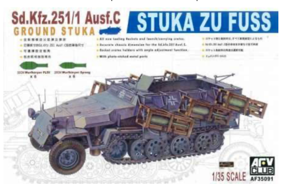 AFV Club AF35091 1/35 Sd. Kfz. 251/1 Ausf. C Stuka Zu Fuss Half-Track Model Kit