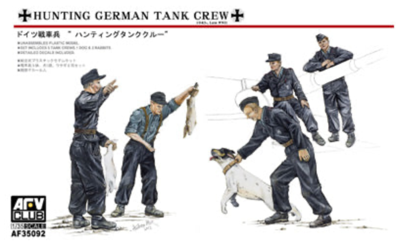 AFV Club AF35092 1/35 Hunting German Tank Crew (5 Figures) Model Kit