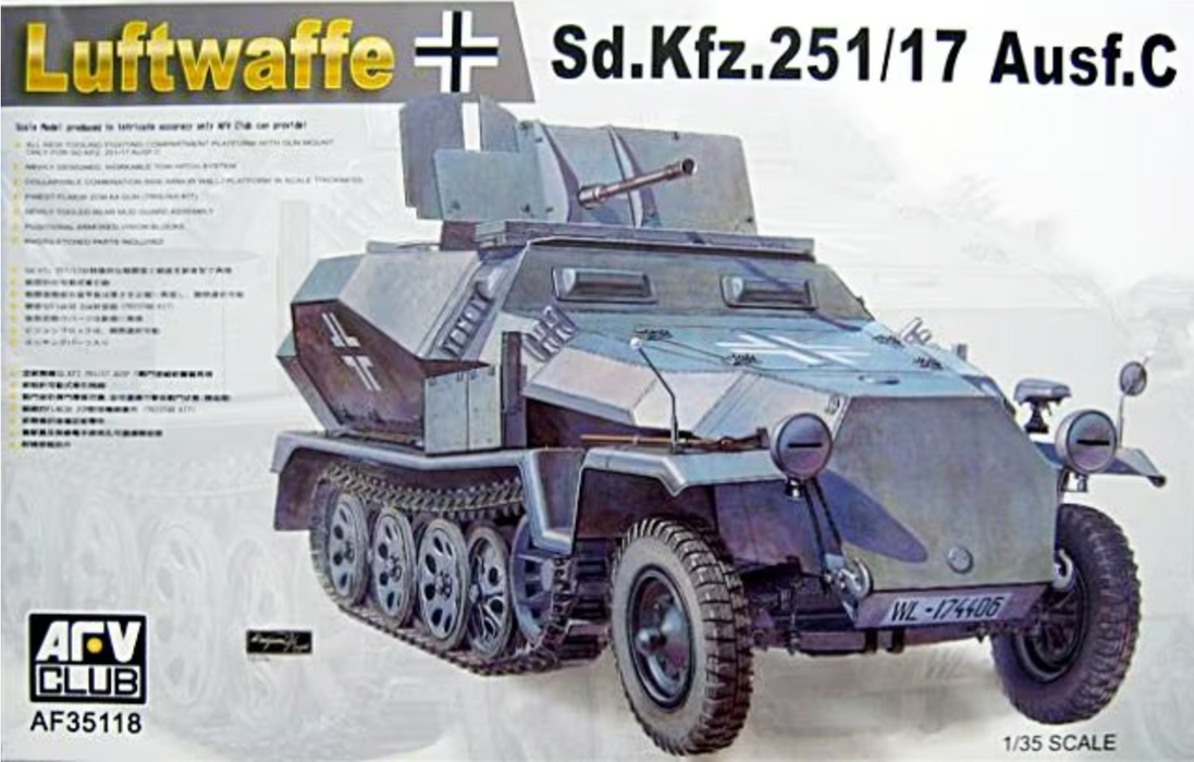 AFV Club AF35118 1/35 Sd.Kfz. 251/17 Ausf. C Luftwaffe Half-Track Model Kit