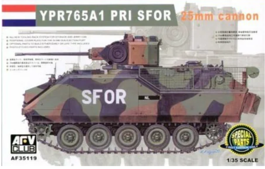 AFV Club AF35119 1/35 YPR765A1 PRI SFOR 25mm Cannon Model Kit