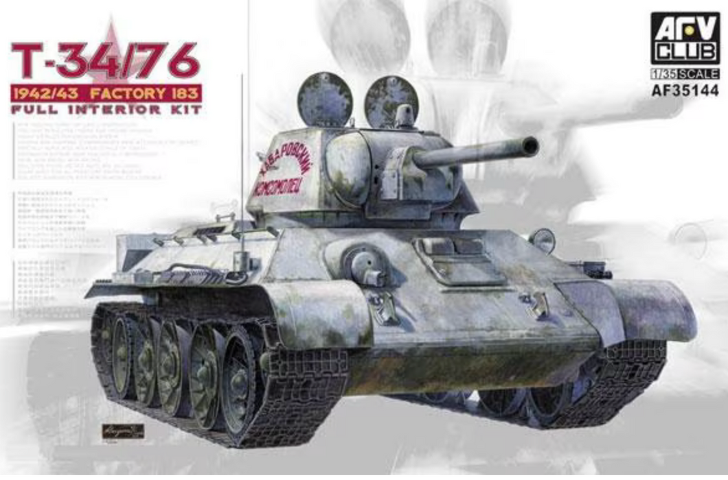 AFV Club AF35144 1/35 T-34/76 1942/43 Factory 183 with Full Interior Model Tank Kit