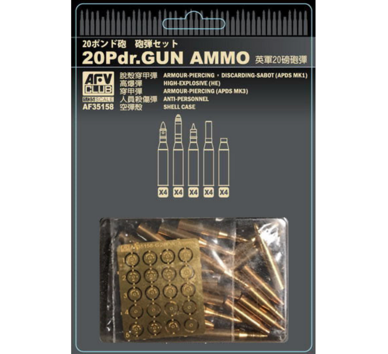 AFV Club AF35158 1/35 20 Pdr. Gun Ammo Model Detail Set