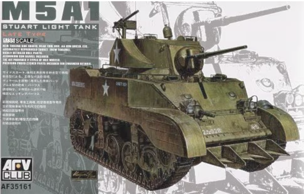 AFV Club AF35161 1/35 M5A1 Stuart Light Tank Late Type Model Kit