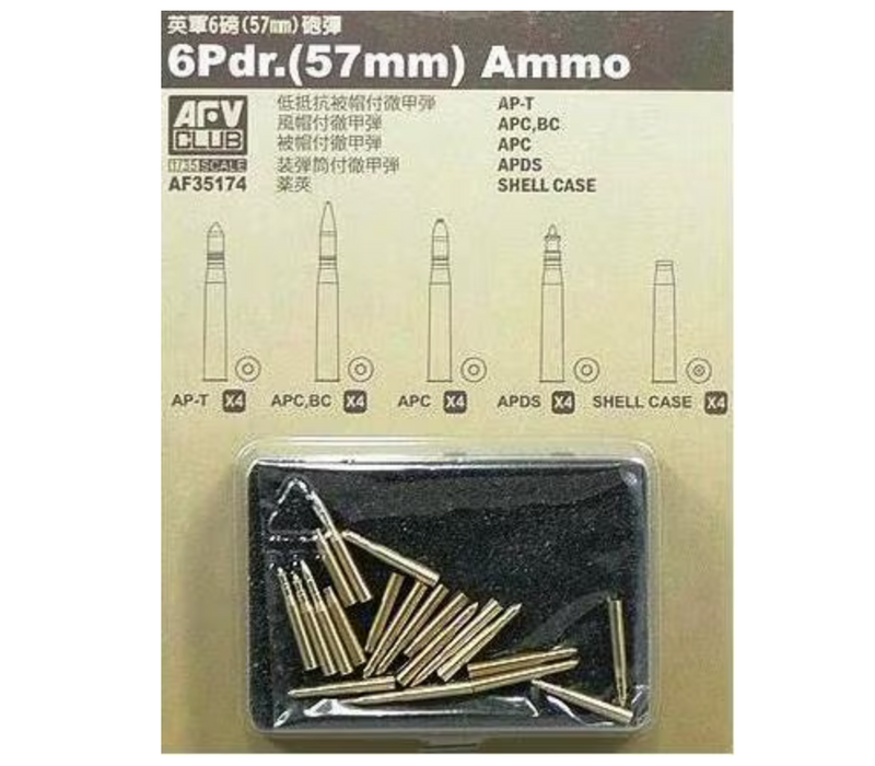 AFV Club AF35174 1/35 6 Pdr. (57mm) Ammo Detail Set