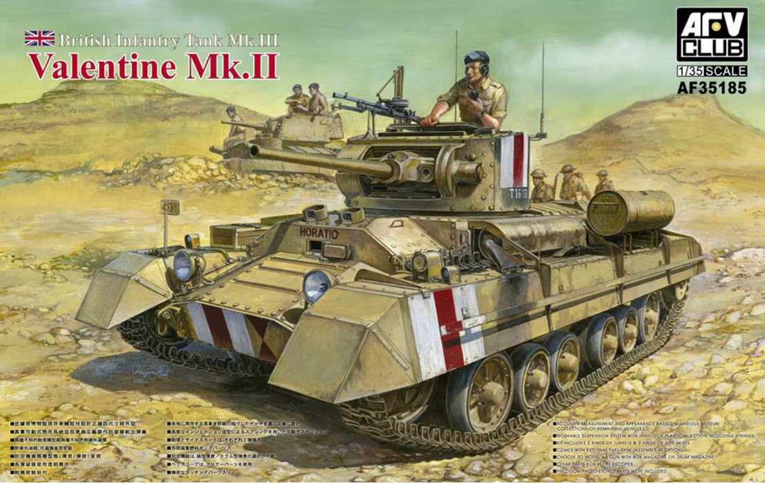 AFV Club AF35185 1/35 Valentine Mk.II British Infantry Tank Mk.III Model Kit