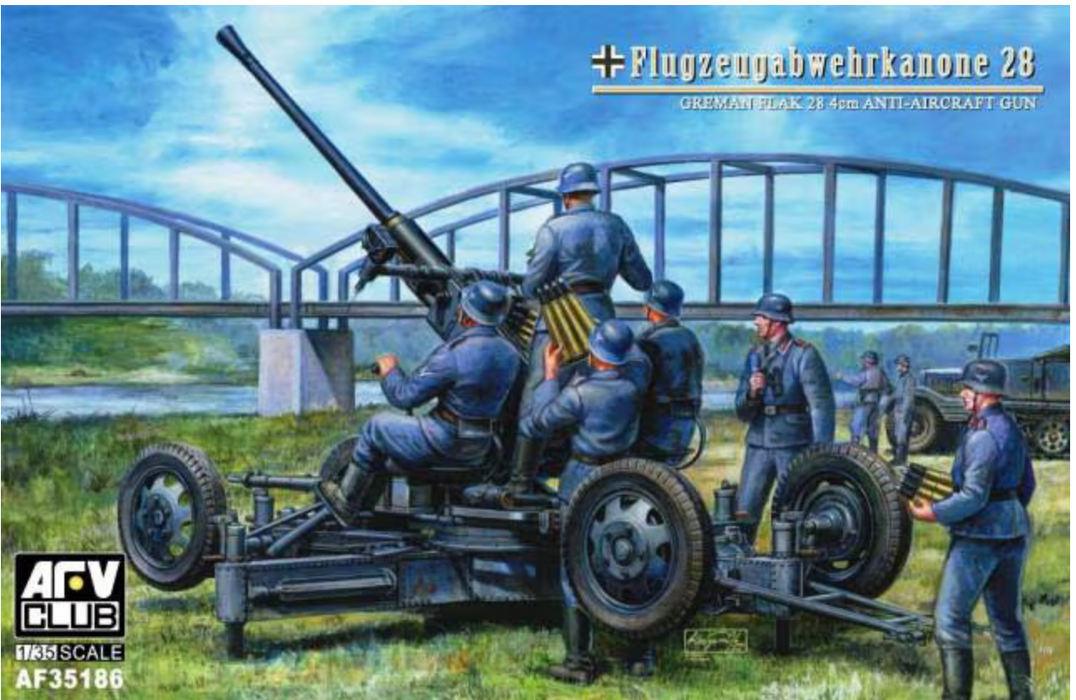 AFV Club AF35186 1/35 Flugzeugabwehrkanone 28 FlaK 28 4cm Anti-Aircraft Gun Model Kit