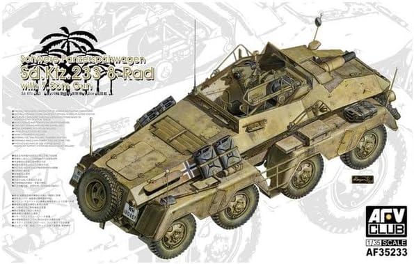 AFV Club AF35233 1/35 Sd.Kfz.233 8-Rad with 7.5cm Gun Armored Car Model Kit