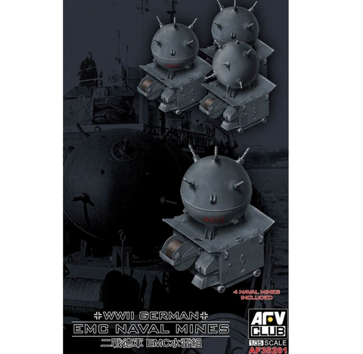 AFV Club AF35261 1/35 WWII German EMC Naval Mines (Set of 4) Plastic Model Kit