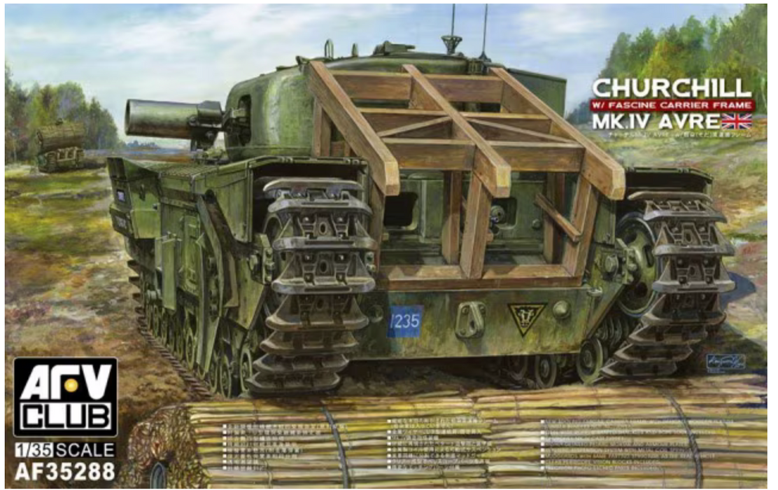 AFV Club AF35288 1/35 Churchill Mk.IV AVRE with Fascine Carrier Frame Model Tank Kit
