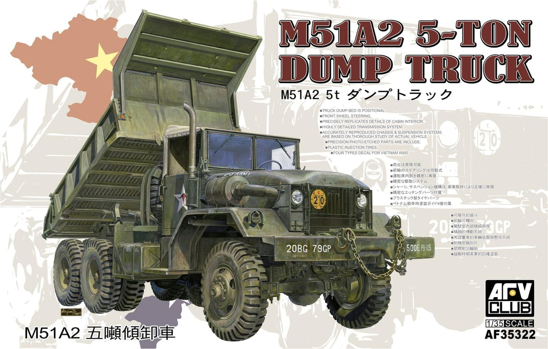 AFV Club AF35322 1/35 M51A2 5-ton Dump Truck Model Kit