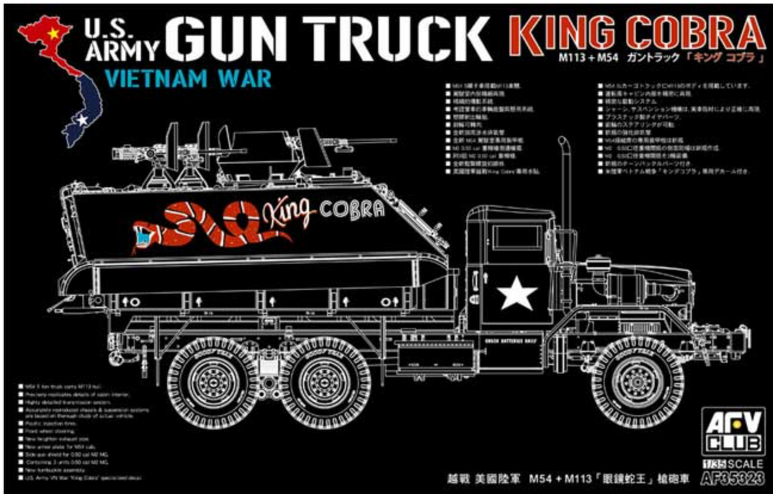 AFV Club AF35323 1/35 US Army Gun Truck 'King Cobra' M113/M54 Vietnam War Model Kit
