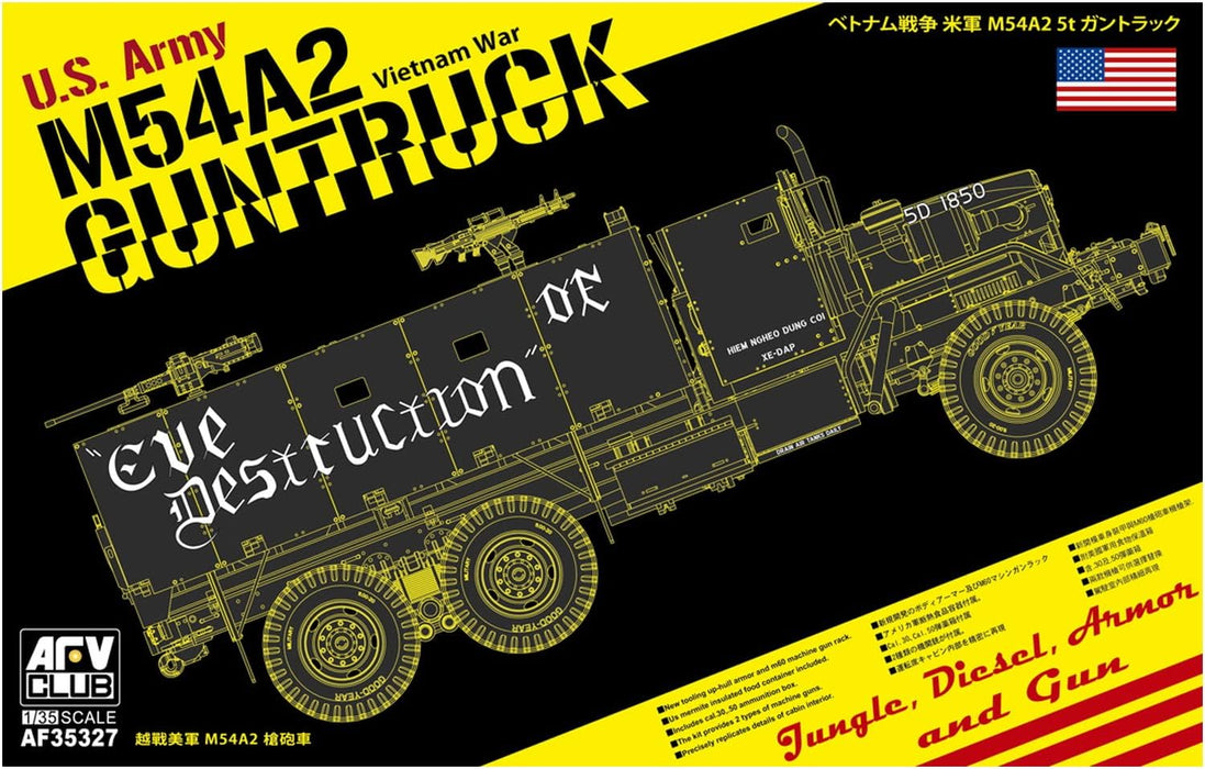 AFV Club AF35327 1/35 U.S. Army M54A2 5-ton Gun Truck 'Eve of Destruction' Model Kit