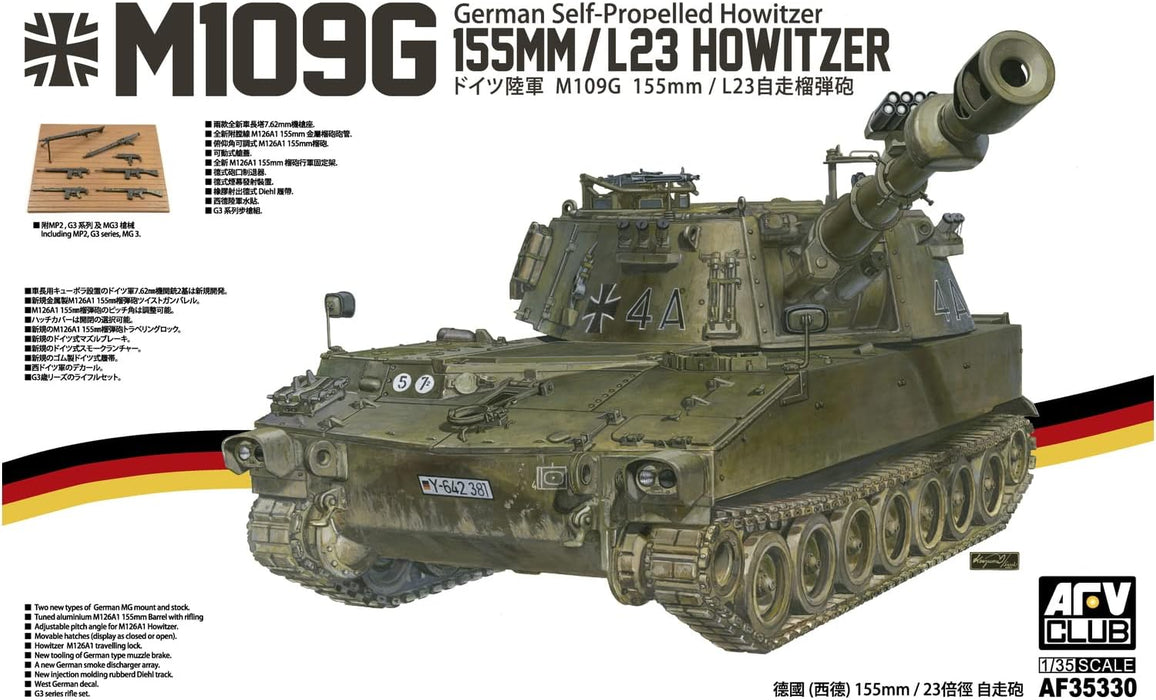 AFV Club AF35330 1/35 German Self-Propelled Howitzer M109G 155mm /L23 Model Kit