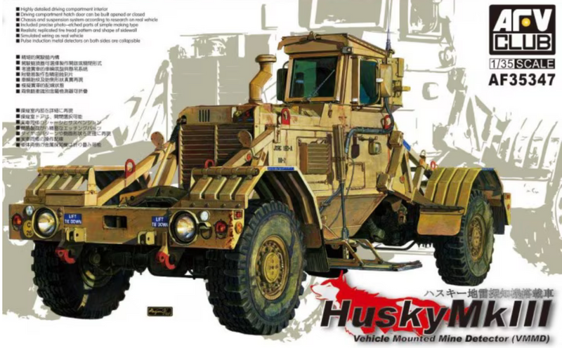 AFV Club AF35347 1/35 Husky Mk. III Vehicle Mounted Mine Detector (VMMD) Model Kit