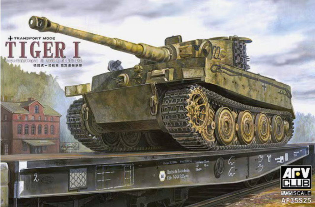 AFV Club AF35S25 1/35 Pz.Kpfw. VI Tiger I Ausf. E Late Version mit Transportkette Model Kit