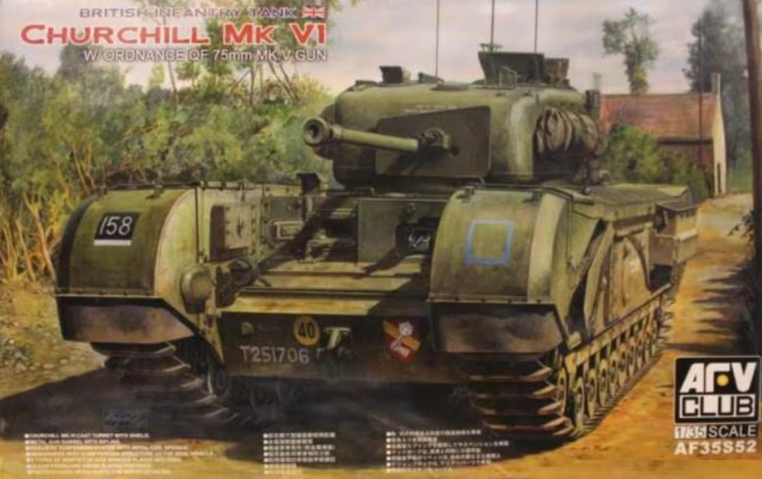 AFV Club AF35S52 1/35 Churchill Mk VI British Tank with QF 75mm Mk V Gun Model Kit