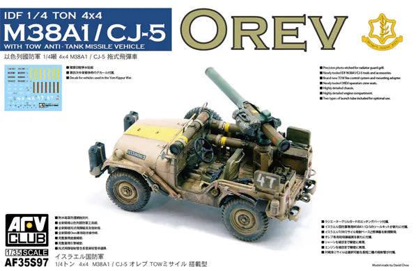 AFV Club AF35S97 1/35 M38A1/CJ5 "Orev" IDF 1/4 ton 4x4 Truck with Anti-Tank Missile Model Kit