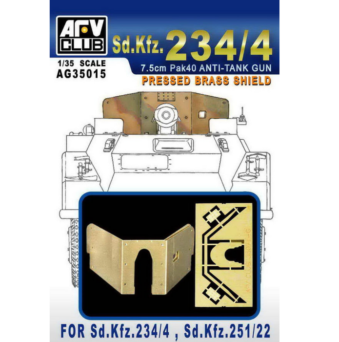 AFV Club AG35015 1/35 7,5cm PaK 40 Anti-Tank Gun Pressed Brass Shield