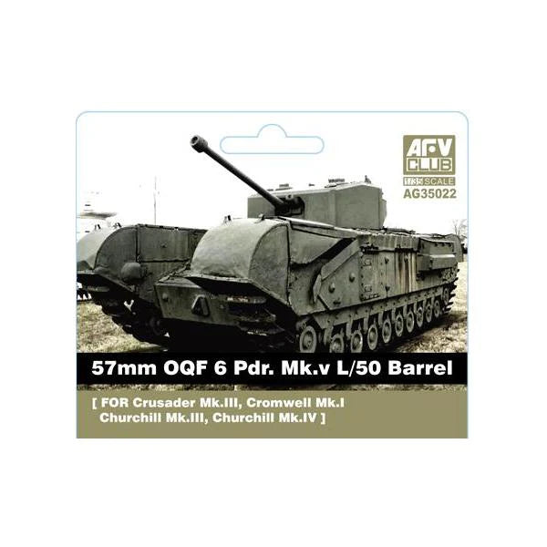 AFV Club AG35022 1/35 57mm OQF 6 Pdr. Mk.V L/50 Barrel for Crusader/Cromwell/Churchill