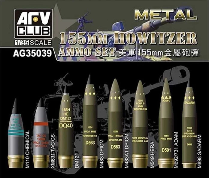 AFV Club AG35039 1/35 Brass NATO 155mm Howitzer Ammo Set