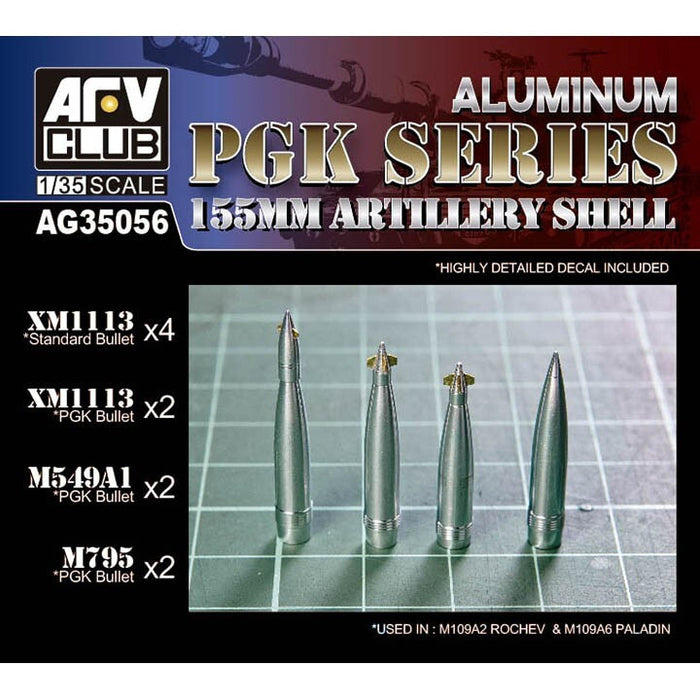 AFV Club AG35056 1/35 Aluminum PGK Series 155mm Artillery Shell Model Kit
