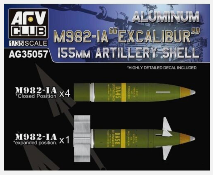 AFV Club AG35057 1/35 Aluminum M982-IA "Excalibur" 155mm Artillery Shell Set