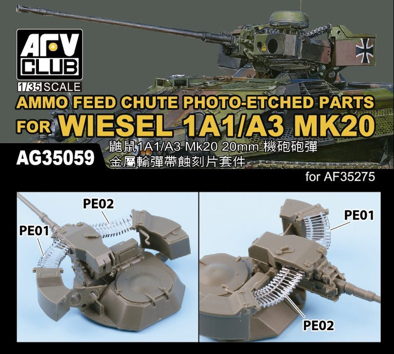 AFV Club AG35059 1/35 Photo-Etched Ammo Feed Chute for Wiesel 1A1/A3 MK20