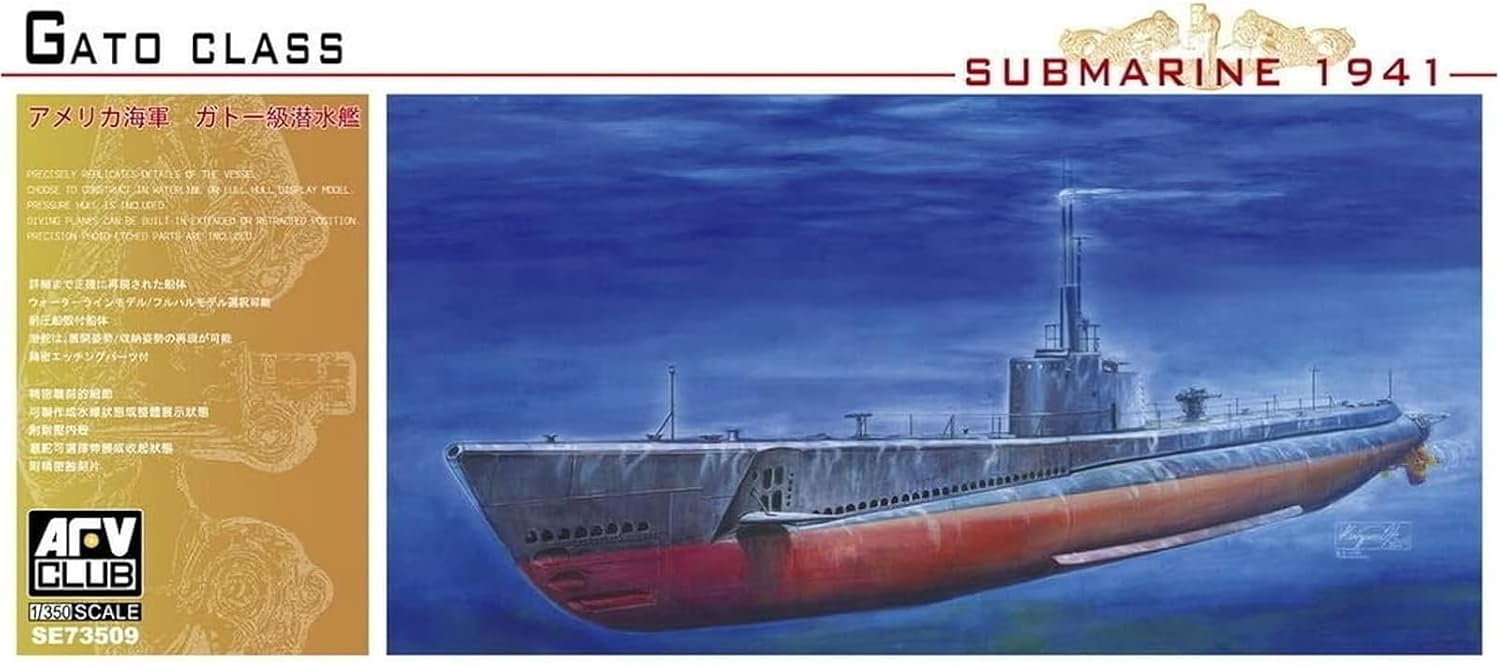 AFV Club SE73509 1/350 US Navy Gato Class Submarine 1941 Model Kit