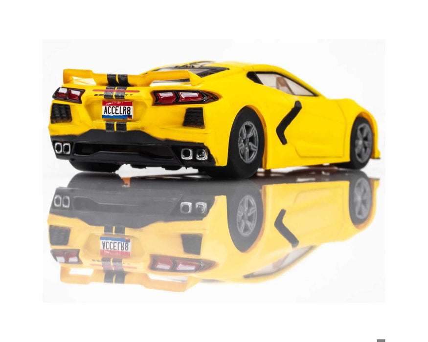 AFX Racing 22013 C8 Corvette Torch Yellow Mega G+ HO Scale Slot Car