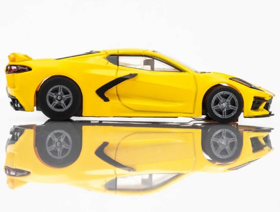 AFX Racing 22013 C8 Corvette Torch Yellow Mega G+ HO Scale Slot Car