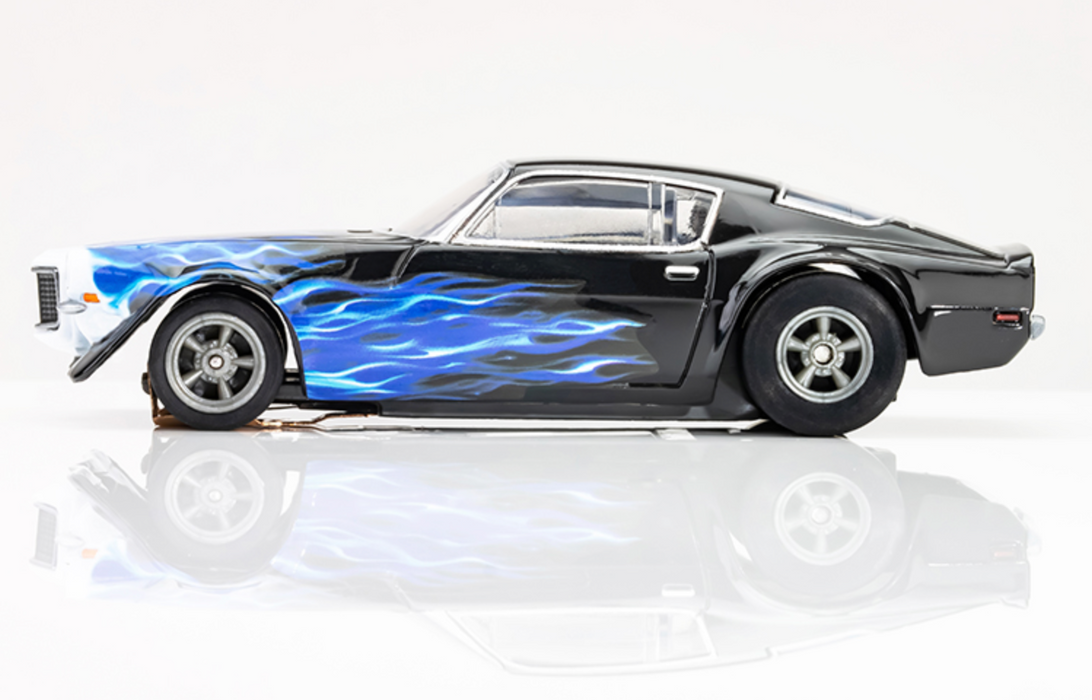 AFX Racing 22046 1973 Camaro (Wildfire Blue) Mega G+ HO Scale Slot Car