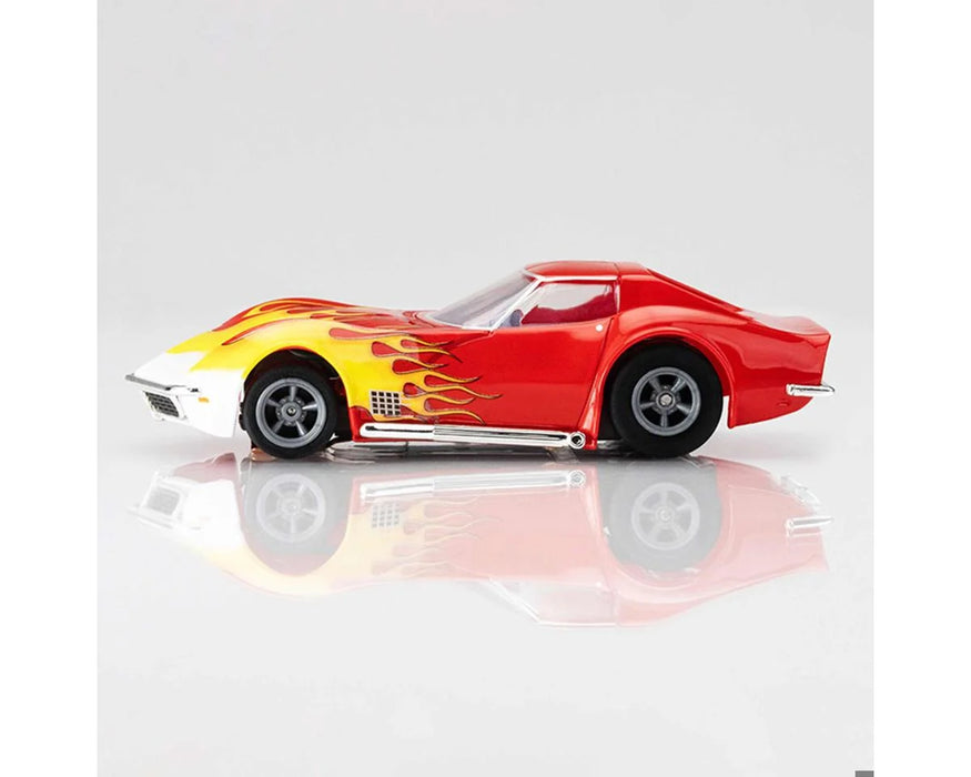 AFX Racing 22055 1970 Corvette (Wildfire Red/Yellow) Mega G+ HO Scale Slot Car