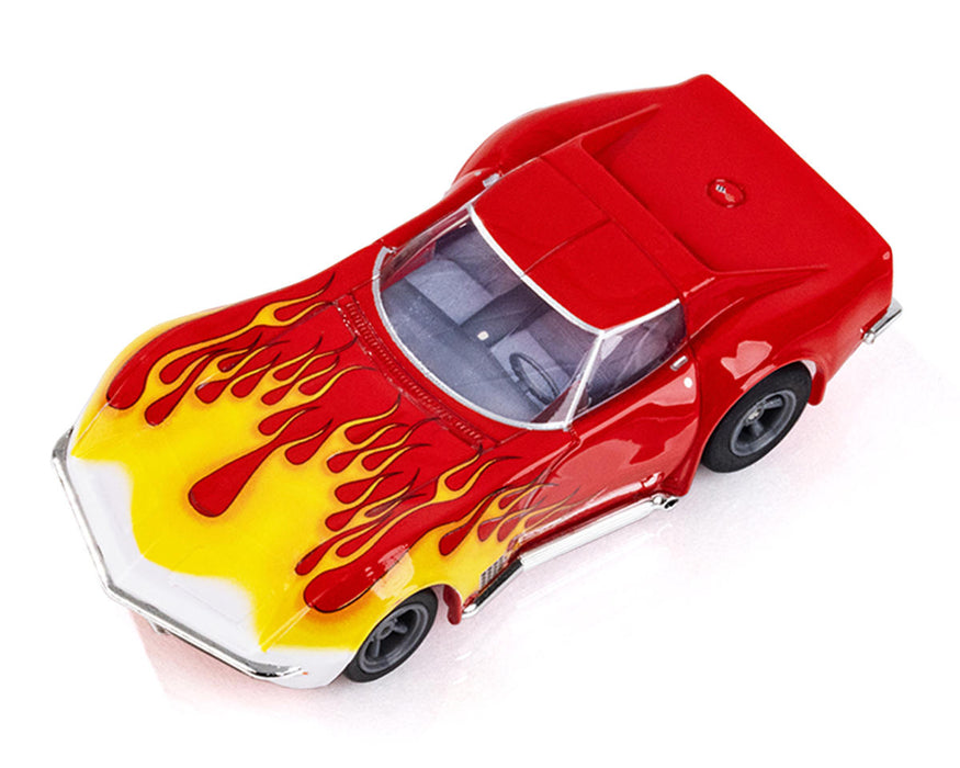 AFX Racing 22055 1970 Corvette (Wildfire Red/Yellow) Mega G+ HO Scale   White Rose Hobbies