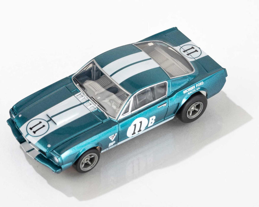 AFX Racing 22071 1965  Shelby GT350R Donohue Blue Mega G+ HO Scale Slot Car