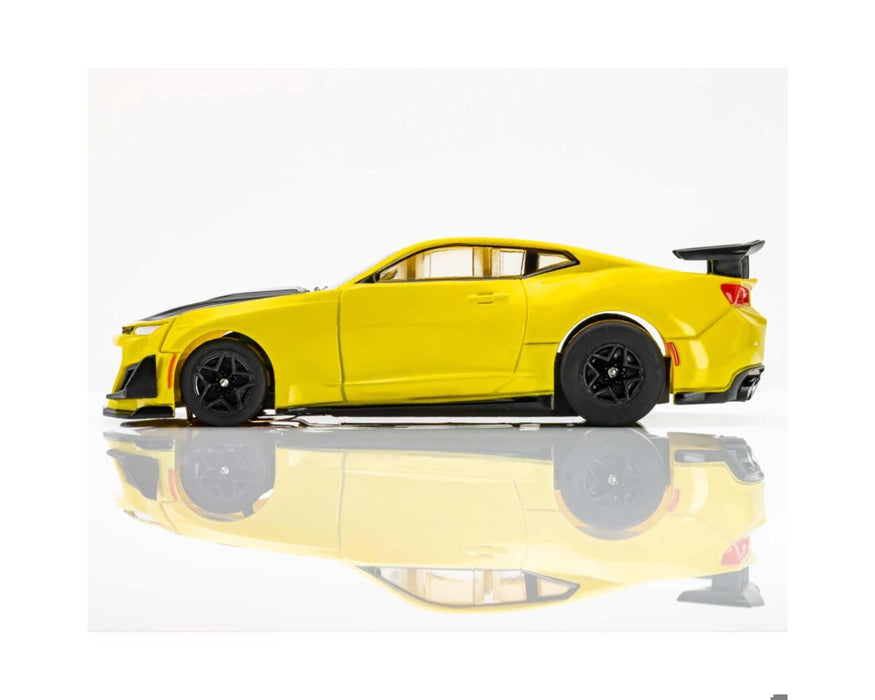 AFX Racing 22075 2021 1LE Camaro (Shock Yellow) Mega G+ HO Scale Slot Car