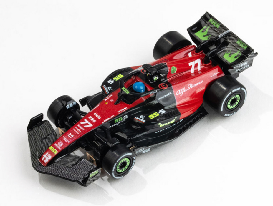 AFX Racing 22081 HO Scale Mega G+ Slot Car Alfa Romeo F1 Car Valtteri Bottas Spa 2023