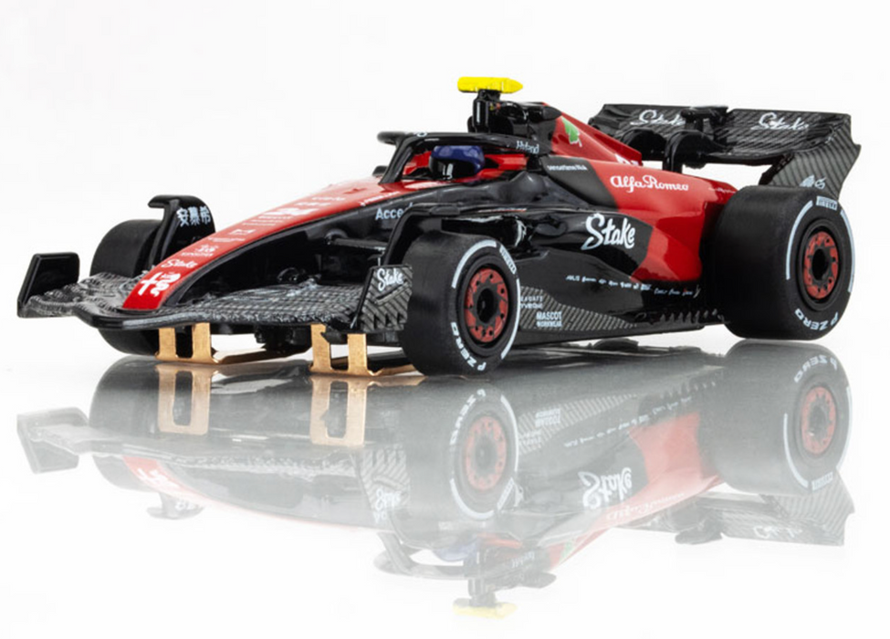 AFX Racing 22084 HO Scale Mega G+ Slot Car Alfa Romeo Zhou Guanyu F1 Car FY-24 2023