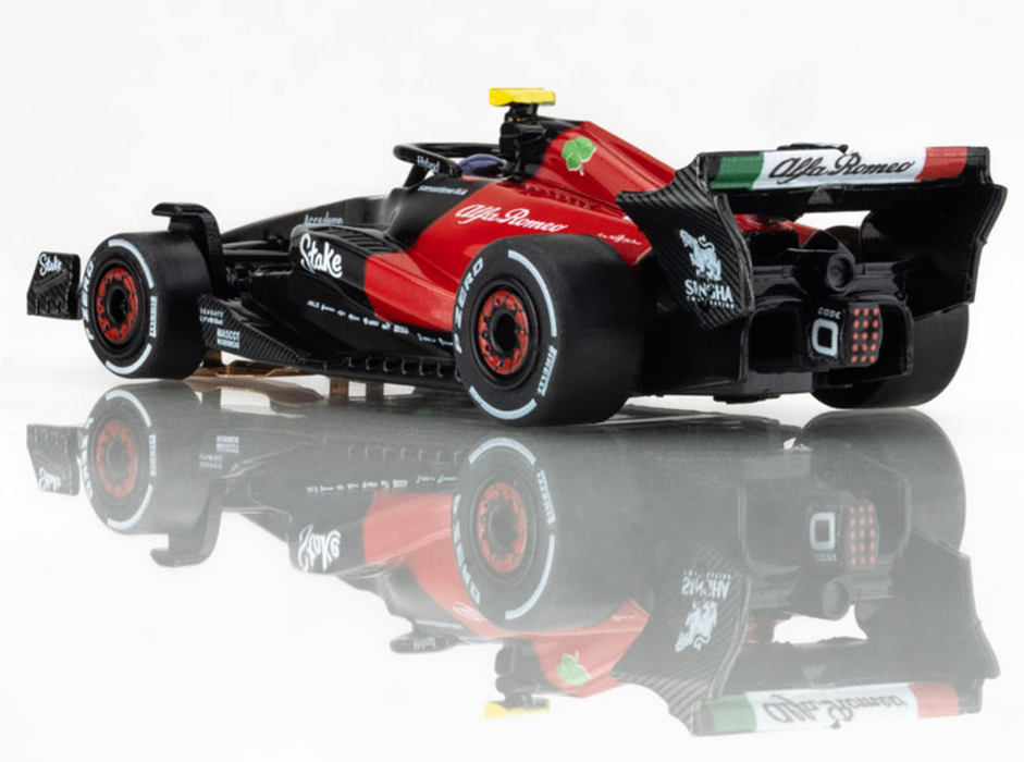 AFX Racing 22084 HO Scale Mega G+ Slot Car Alfa Romeo Zhou Guanyu F1 Car FY-24 2023