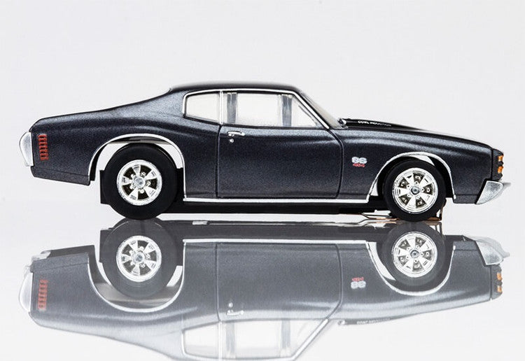 AFX Racing 22087 1972 Chevelle SS Silver & Black Mega G+ HO Scale Slot Car